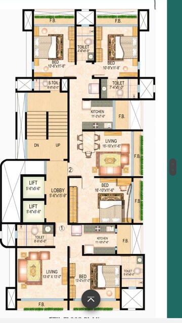 Floor Plan in 2 BHK Apartment at Vakola – for Sale