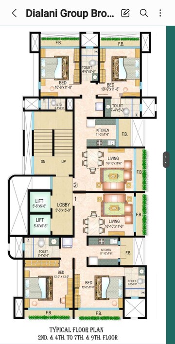 Floor Plan in 2 BHK Apartment at Vakola – for Sale