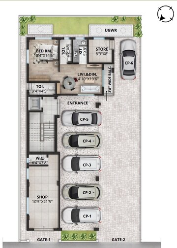 Floor Plan in 2.5 BHK Apartment at New Town Action Area 1 – for Sale