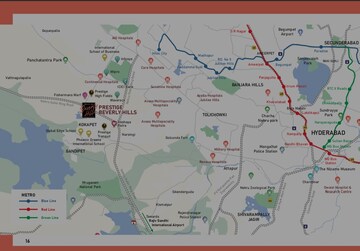 3 BHK Apartment – Map Location View at Prestige Beverly Hills, Kokapet - for Sale