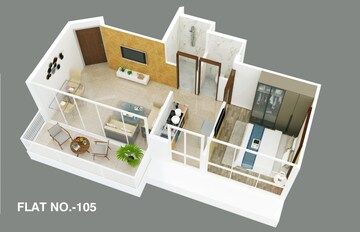 Floor Plan in 1 BHK Apartment at Satyam Precious, Kamothe Sector 17 – for Sale