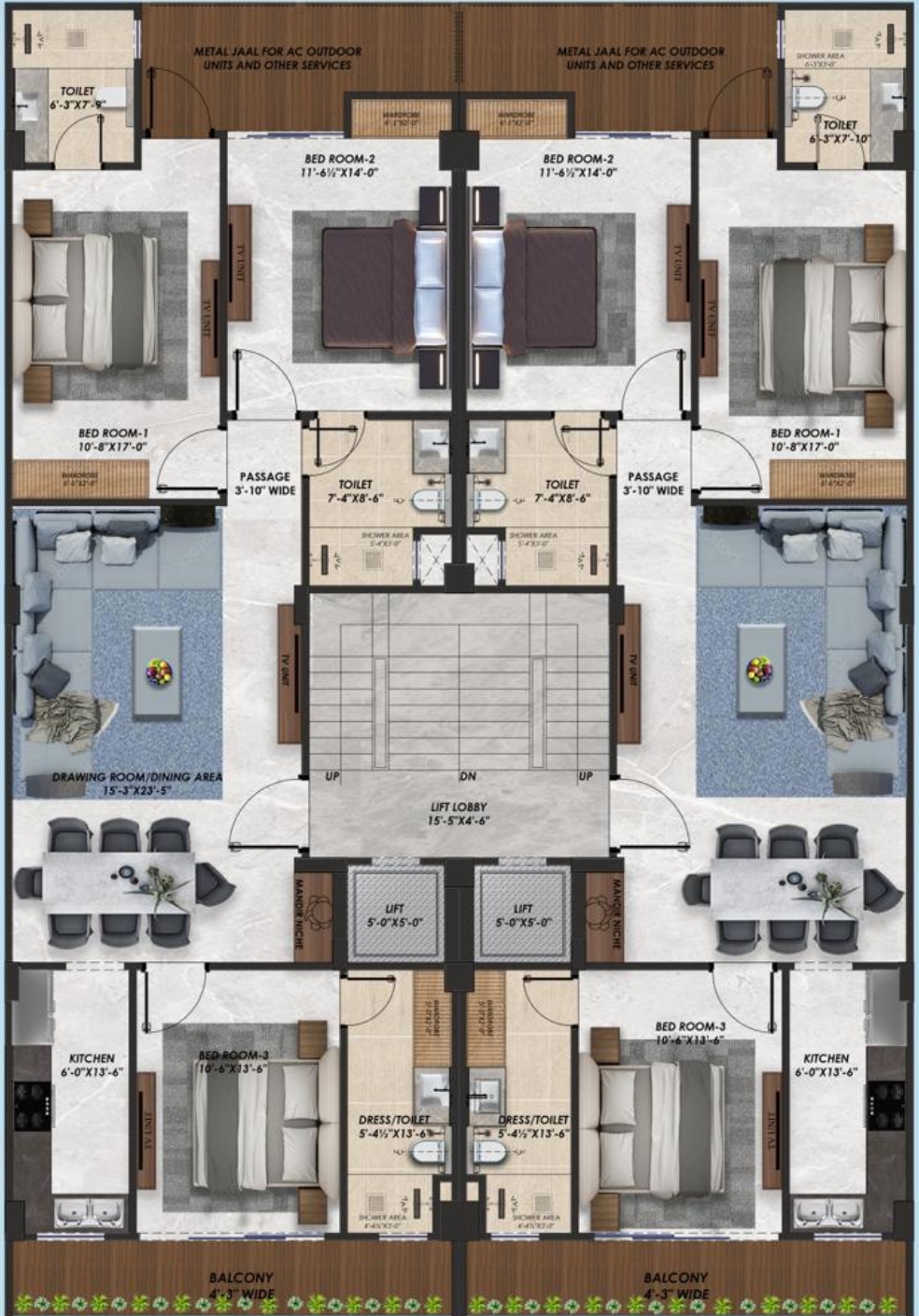 3 BHK Builder Floor For Resale in Amolik Aster Woods Sector 98 Faridabad  7800923