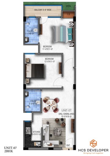 Floor Plan in 3 BHK Builder Floor at Mandi – for Sale