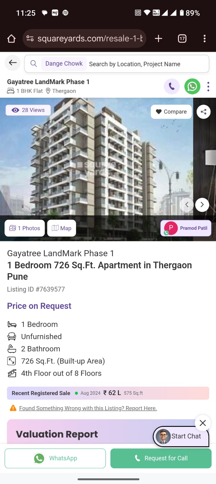 1 BHK Apartment For Rent in Sai Galaxy Thergaon Thergaon Pune  7801643