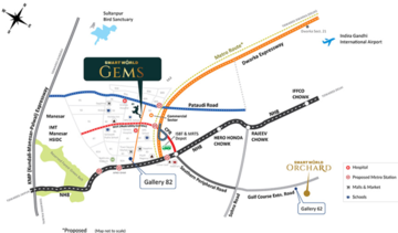 2.5 BHK Builder Floor – Map Location View at Smart World Gems, Sector 89 - for Sale