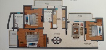 Floor Plan in 3 BHK Apartment at BPTP Discovery Park, Sector 80 – for Sale