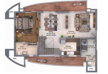 Floor Plan in 3 BHK Apartment at BPTP Discovery Park, Sector 80 – for Sale