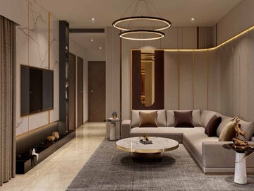 Living Room in 2 BHK Apartment at Shapoorji Pallonji Joyville Celestia, Hadapsar – for Sale