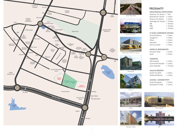 Map Location, western-springs 3 Bedroom 2184 Sq.Ft. Apartment In Puppalaguda Hyderabad 7807090