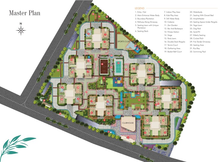 Master Plan, western-springs 3 Bedroom 2184 Sq.Ft. Apartment In Puppalaguda Hyderabad 7807090