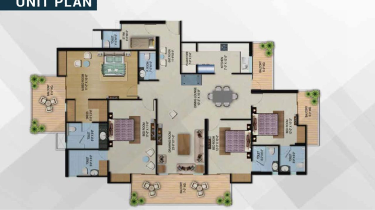 Floor Plan, migsun-vilaasa 4 Bedroom 2740 Sq.Ft. Apartment In Eta Ii Greater Noida Greater Noida 7807947