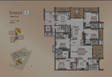 Floor Plan in 4 BHK Apartment at Western Marina, Puppalaguda – for Sale