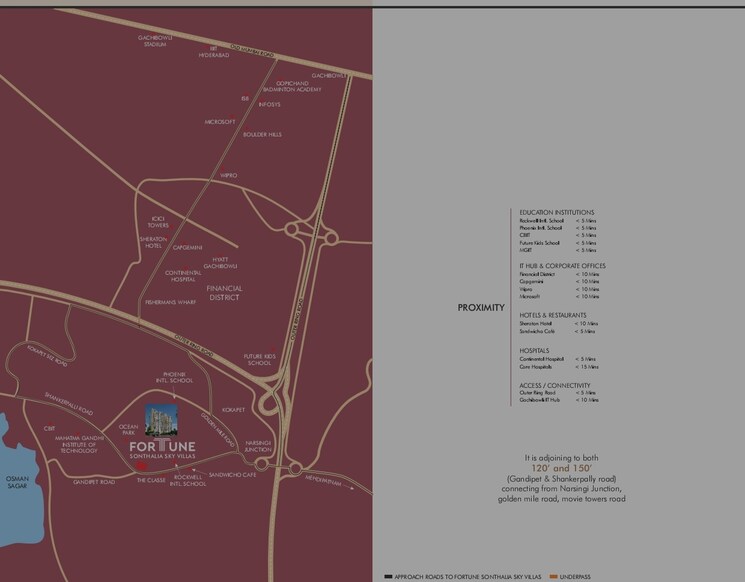 Map Location, sri-fortune-sonthalia-sky-villas 4 Bedroom 7333 Sq.Ft. Apartment In Kokapet Hyderabad 7809925