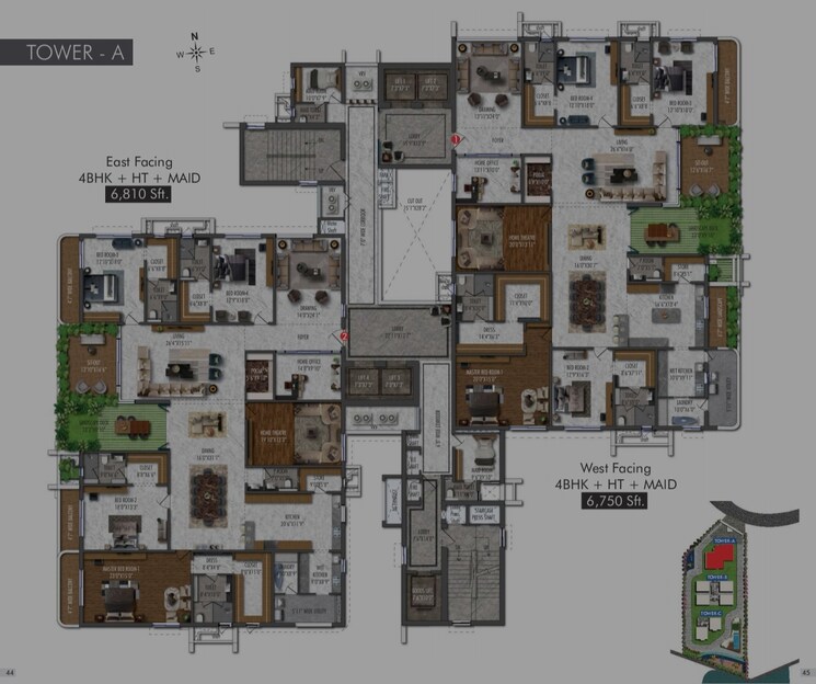 Floor Plan, sri-the-marquise 4 Bedroom 5185 Sq.Ft. Apartment In Kokapet Hyderabad 7810070