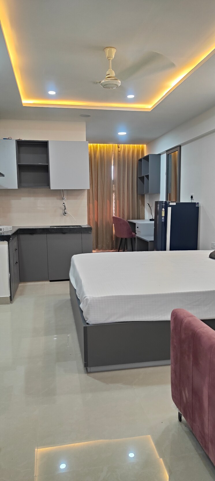 Kitchen, okay-plus-solitaire-suites Studio 410 Sq.Ft. Apartment In Ramnagariya Jaipur 7811501