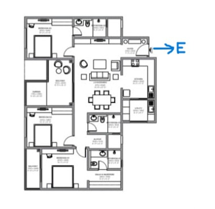 Floor Plan, sobha-neopolis 3 Bedroom 1915 Sq.Ft. Apartment In Panathur Bangalore 7811636