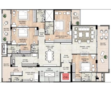 Floor Plan in 2 BHK Apartment at Godrej Nature Plus, Sohna Sector 33 – for Sale