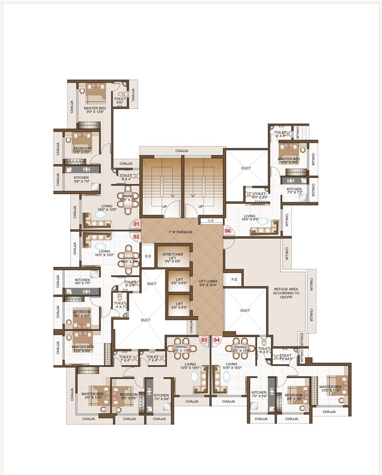 Floor Plan, kharghar 1 Bedroom 701 Sq.Ft. Apartment In Kharghar Navi Mumbai 7816411