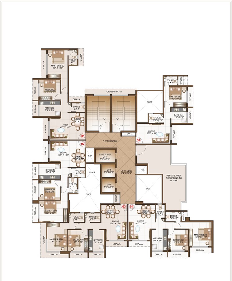 Floor Plan, kharghar 1 Bedroom 701 Sq.Ft. Apartment In Kharghar Navi Mumbai 7816411