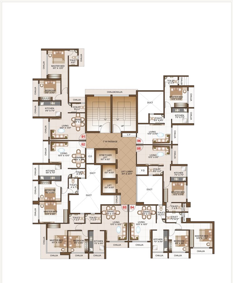 Floor Plan, kharghar 1 Bedroom 701 Sq.Ft. Apartment In Kharghar Navi Mumbai 7816411