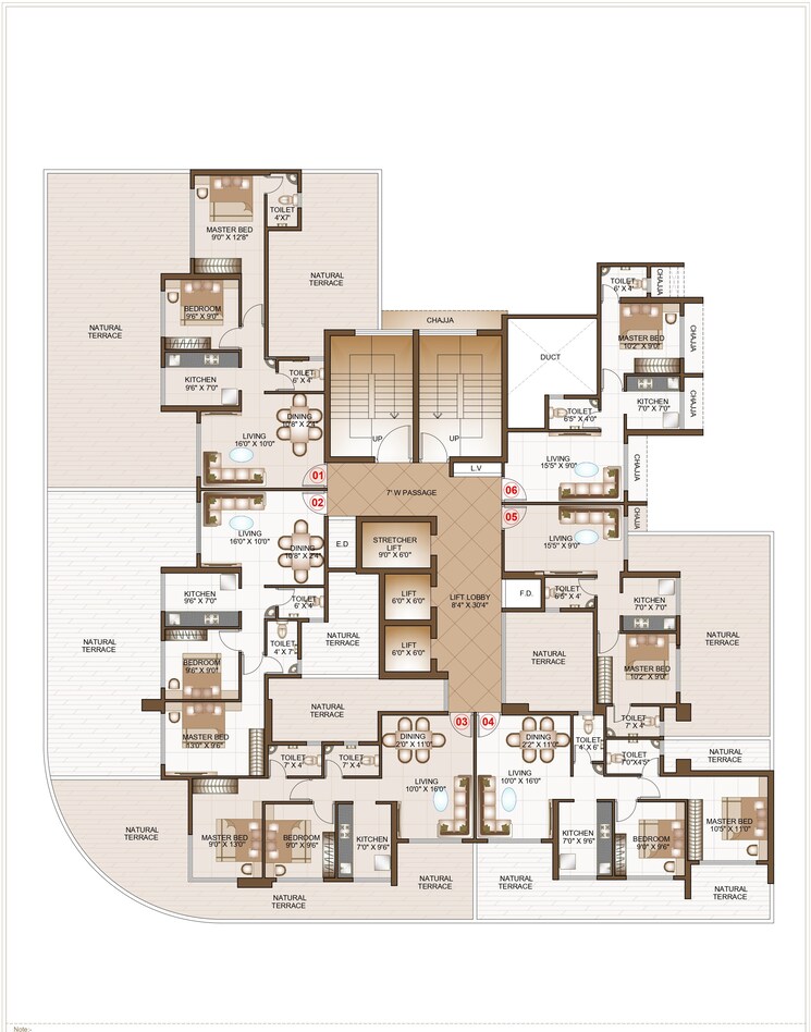 Floor Plan, kharghar 1 Bedroom 701 Sq.Ft. Apartment In Kharghar Navi Mumbai 7816411