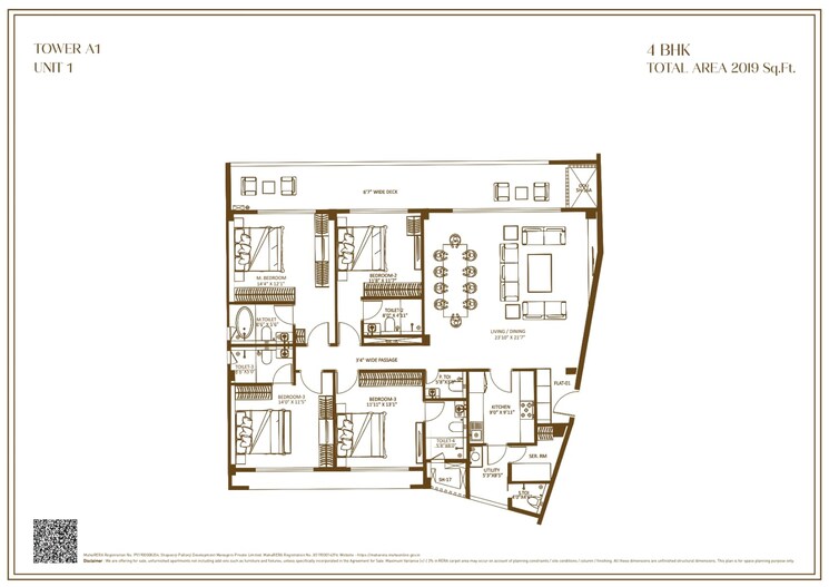 Floor Plan, lokhandwala-infrastructure-minerva 4 Bedroom 2150 Sq.Ft. Builder Floor In Mahalaxmi Mumbai 7817016