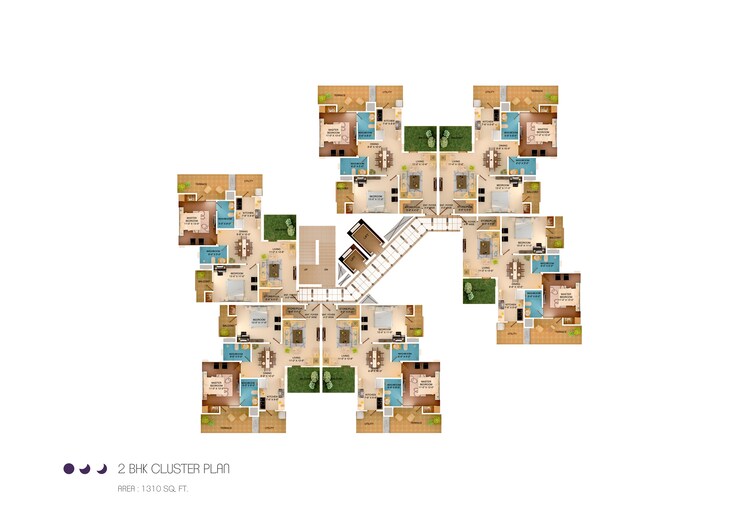 Master Plan, sushma-crescent 2 Bedroom 1310 Sq.Ft. Apartment In Dhakoli Zirakpur 7817046