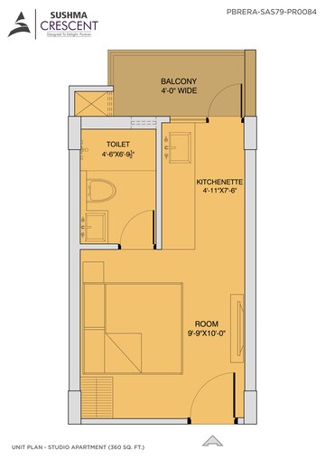 Studio Apartment – Map Location View at Sushma Crescent, Dhakoli Village - for Sale