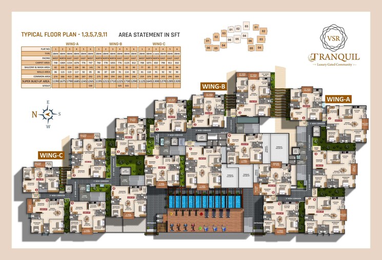 Master Plan, elegant-aster 2.5 Bedroom 1340 Sq.Ft. Apartment In Hennur Bangalore 7817255