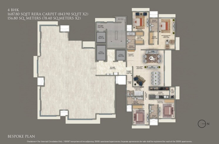 Floor Plan, kolte-patil-k52 4 Bedroom 1688 Sq.Ft. Apartment In Khar West Mumbai 7818156