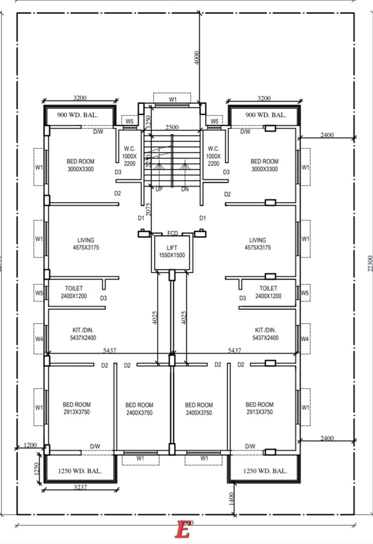 Floor Plan, new town 3 Bedroom 1250 Sq.Ft. Apartment In New Town Kolkata 7818764