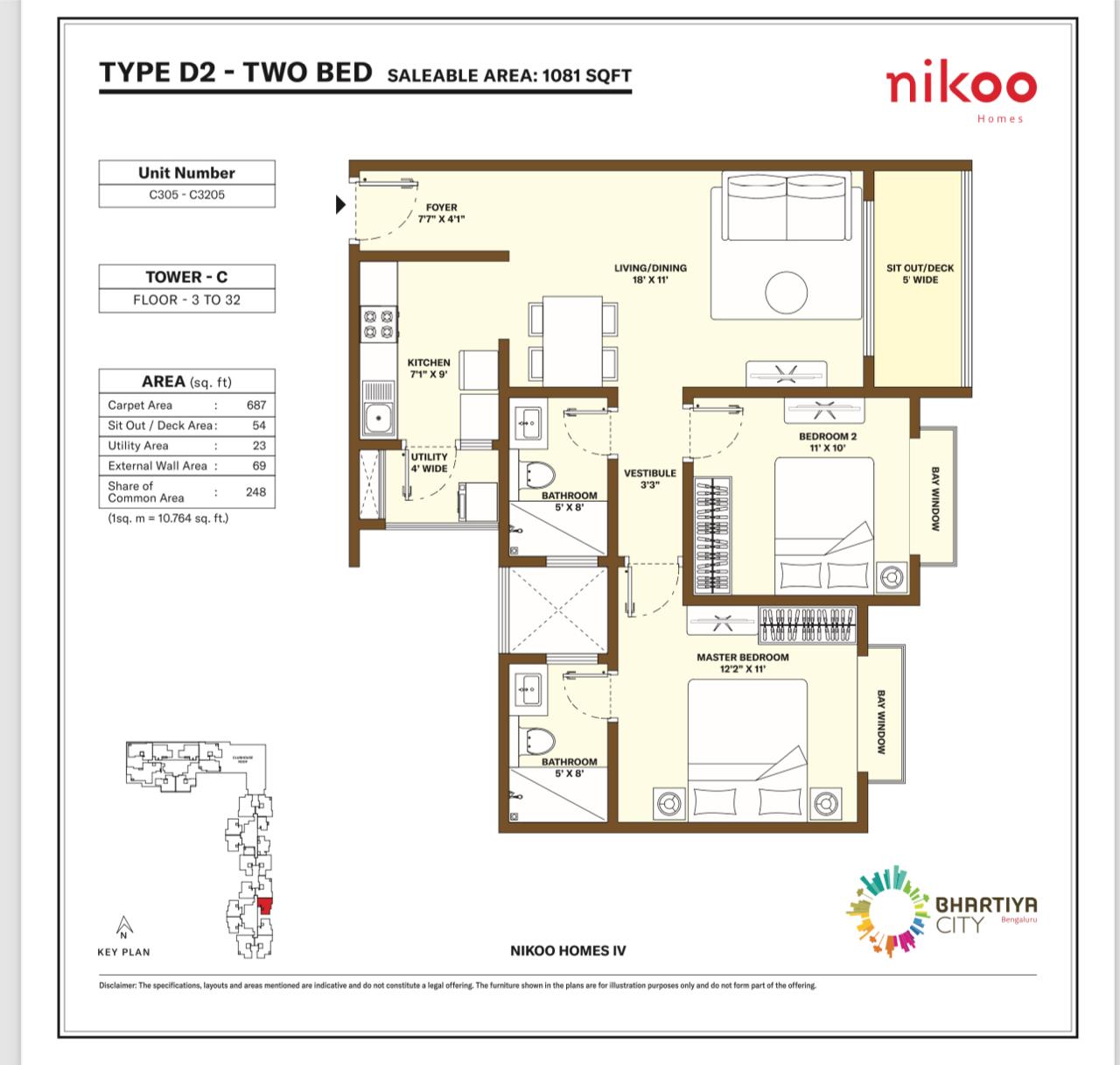 2 BHK Apartment For Resale in Bhartiya City Nikoo Homes 4 Thanisandra Main Road Bangalore  7818895