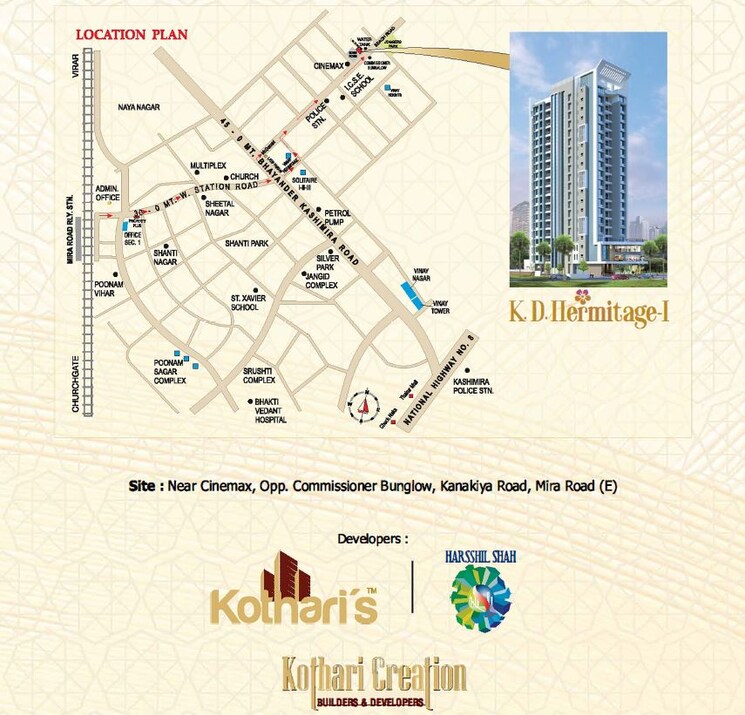 Map Location, kothari-k-d-hermitage 1 Bedroom 434 Sq.Ft. Apartment In Mira Road Thane 7819022
