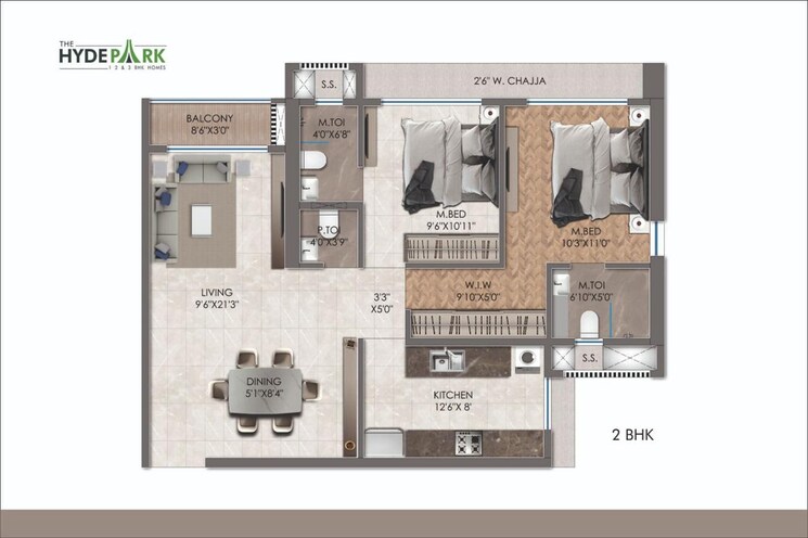 Floor Plan, aristone-the-hyde-park 1 Bedroom 465 Sq.Ft. Apartment In Mira Road Thane 7819047