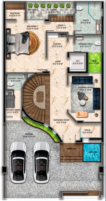 5 BHK Independent House – Map Location View at Mansarovar - for Sale