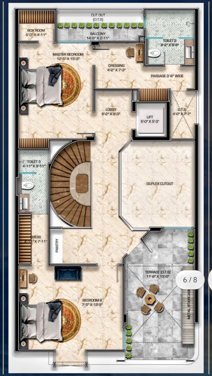 Floor Plan, mansarovar 5 Bedroom 5250 Sq.Ft. Independent House In Mansarovar Jaipur 7819264