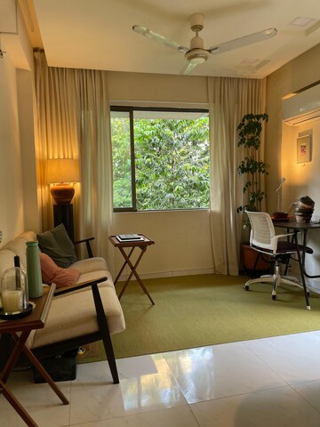Living Room in 1 BHK Apartment at Juhu – for Rent