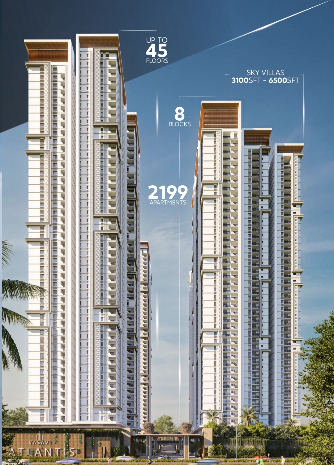 3 BHK + Pooja Room Apartment For Sale in Vasavi Atlantis