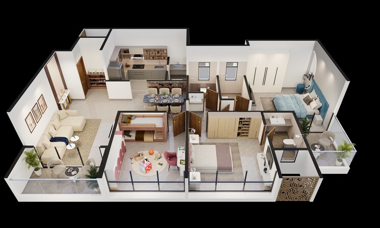 Floor Plan, engineers-ios-prime 3 Bedroom 1050 Sq.Ft. Apartment In Tathawade Pune 7824013