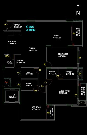 3 BHK Apartment For Resale in Hoysala Habitat Yelahanka Bangalore  7825849