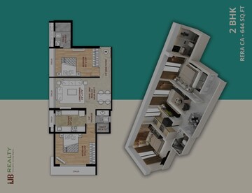 Floor Plan in 2 BHK Apartment at Girgaon – for Sale