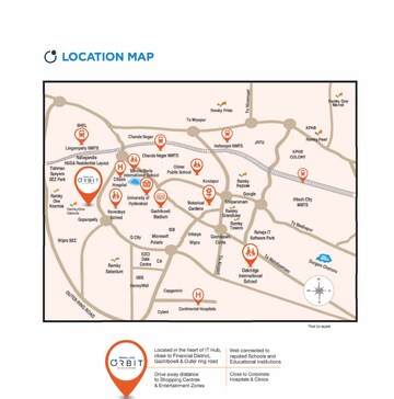 2 BHK Apartment – Map Location View at Ramky One Orbit, Nallagandla - for Sale