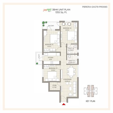 Floor Plan in 3 BHK Apartment at Patiala Road – for Sale