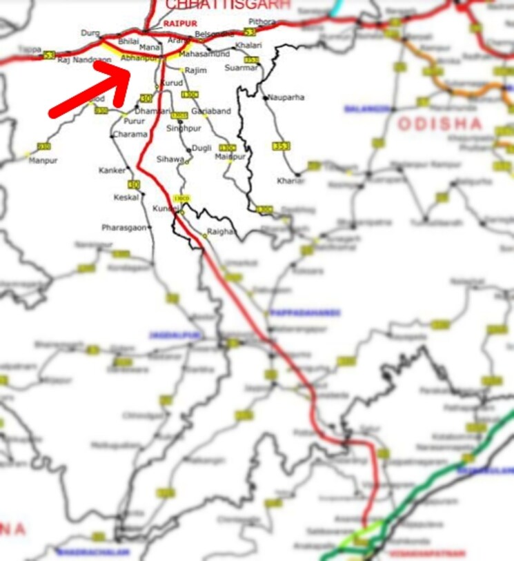 Map Location, abhanpur Commercial Showroom 32770 Sq.Ft. In Abhanpur Raipur 7828371