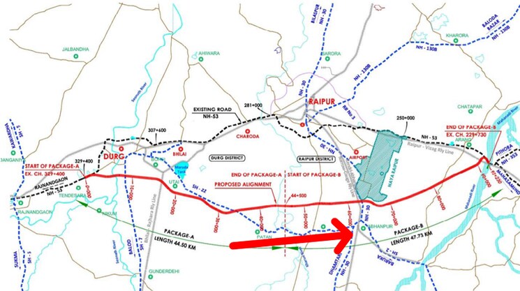 Map Location, abhanpur Commercial Showroom 32770 Sq.Ft. In Abhanpur Raipur 7828371