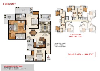 3 BHK Apartment For Resale in Vrinda Heritage Skyward Noida Ext Sector 1 Greater Noida  7828481