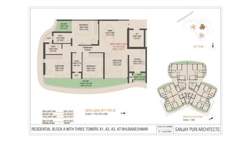 Floor Plan in 3 BHK Apartment at Chandaka – for Sale