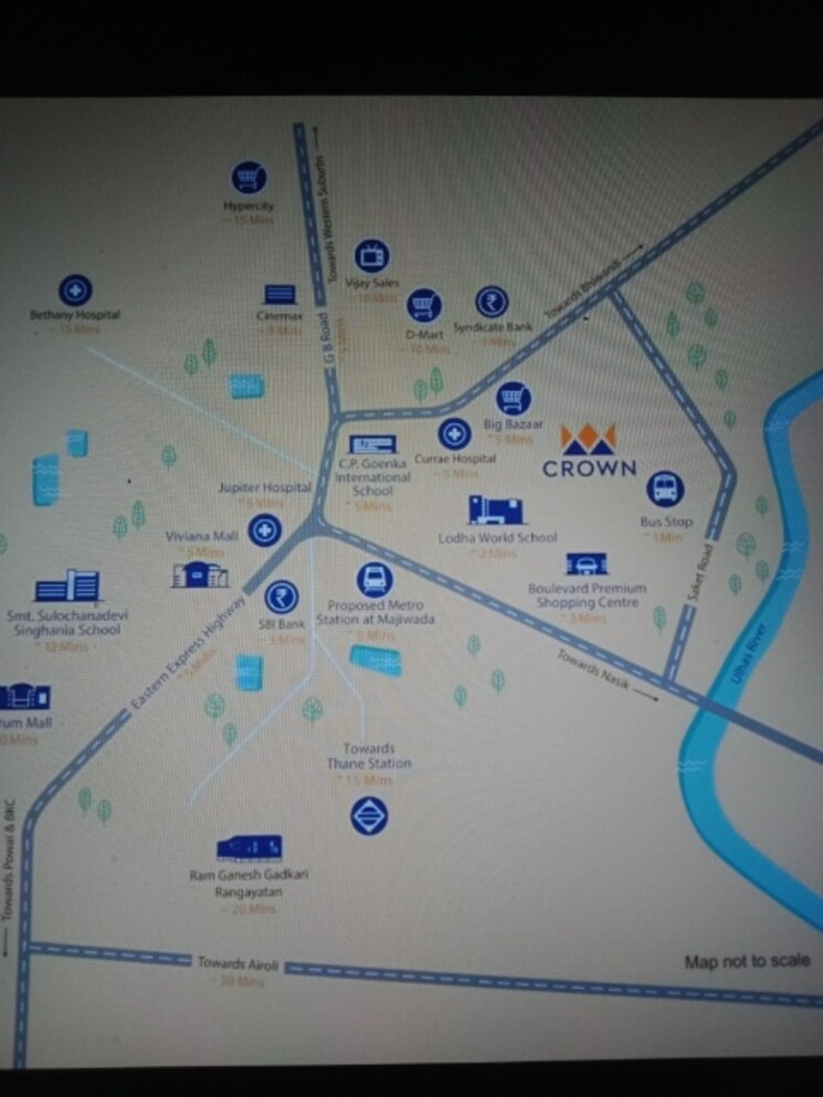 Map Location, lodha-crown-kolshet 1 Bedroom 322 Sq.Ft. Apartment In Kolshet Road Thane 7831537