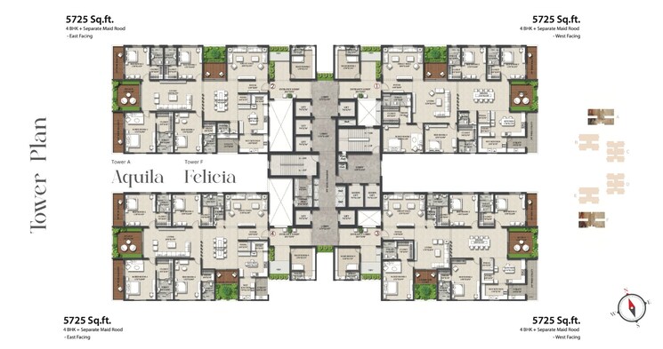 Floor Plan, rajapushpa-infina 4 Bedroom 5725 Sq.Ft. Apartment In Manchirevula Hyderabad 7832551