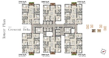 Floor Plan in 4 BHK Apartment at Rajapushpa Infina, Manchirevula – for Sale